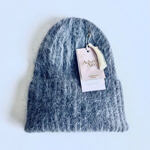 New Adore Alma Grey Rabbit Heat Knit Beanie One Size